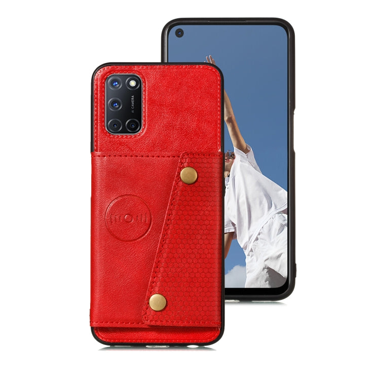 For OPPO A93 5G Double Buckle PU + TPU Shockproof Magnetic Protective Case with Card Slots & Holder