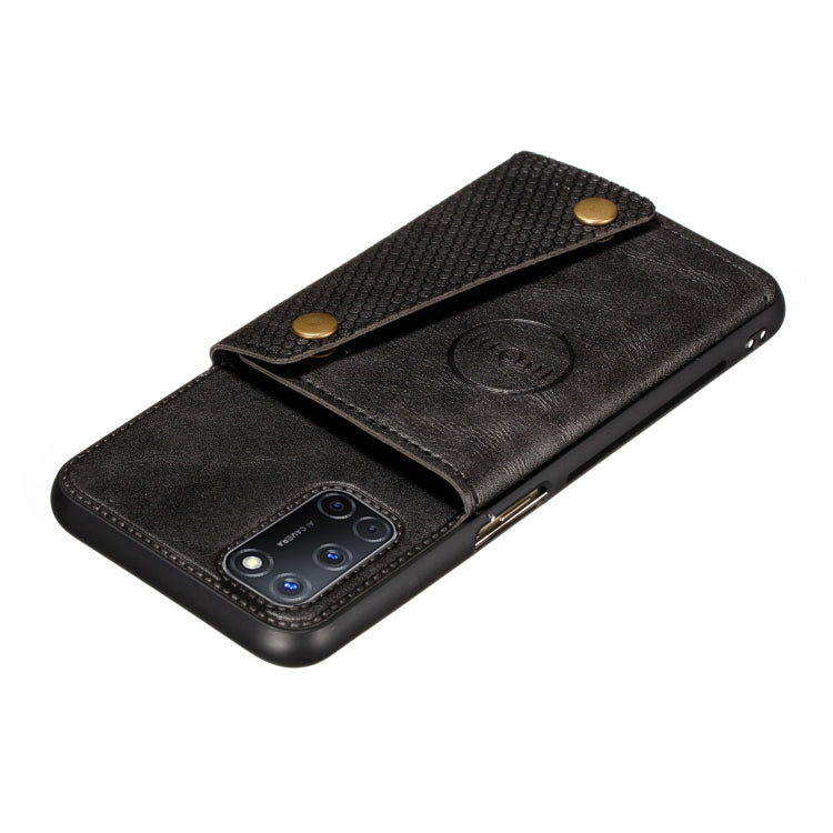 For OPPO A93 5G Double Buckle PU + TPU Shockproof Magnetic Protective Case with Card Slots & Holder