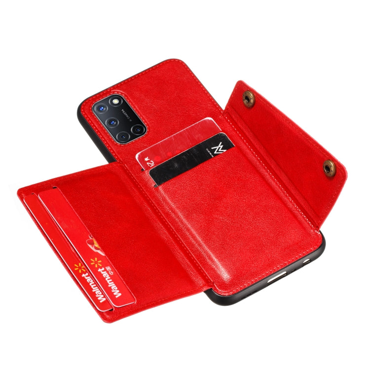 For OPPO Realme V11 5G Double Buckle PU + TPU Shockproof Magnetic Protective Case with Card Slots & Holder