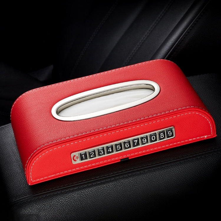 Universal Car Tissue Box with Temporary Parking Phone Number Card