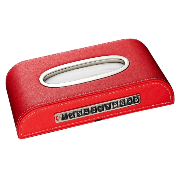 Universal Car Tissue Box with Temporary Parking Phone Number Card