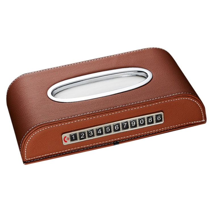 Universal Car Tissue Box with Temporary Parking Phone Number Card