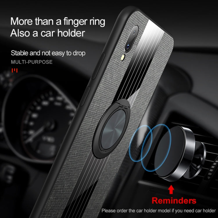 For Vivo Y97 XINLI Stitching Cloth Texture Shockproof TPU Protective Case with Ring Holder