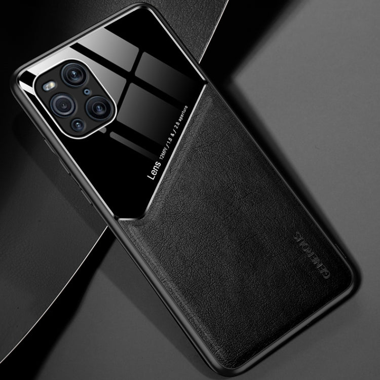 For OPPO Find X3 Pro All-inclusive Leather + Organic Glass Protective Case with Metal Iron Sheet