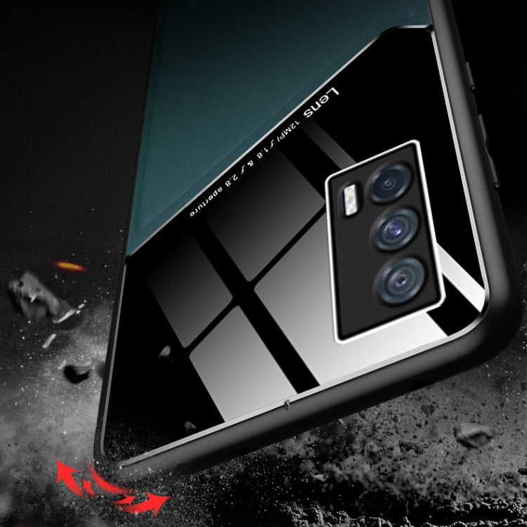 For vivo iQOO Neo5 All-inclusive Leather + Organic Glass Protective Case with Metal Iron Sheet