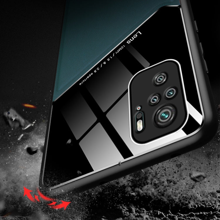 For Xiaomi Redmi Note 10 All-inclusive Leather + Organic Glass Protective Case with Metal Iron Sheet