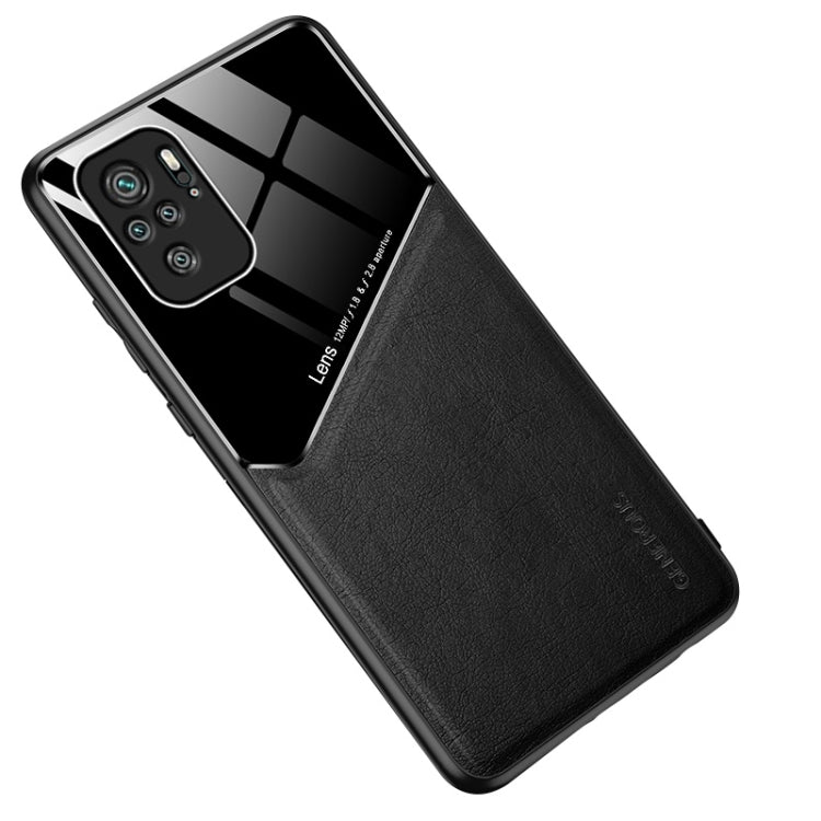 For Xiaomi Redmi Note 10 All-inclusive Leather + Organic Glass Protective Case with Metal Iron Sheet