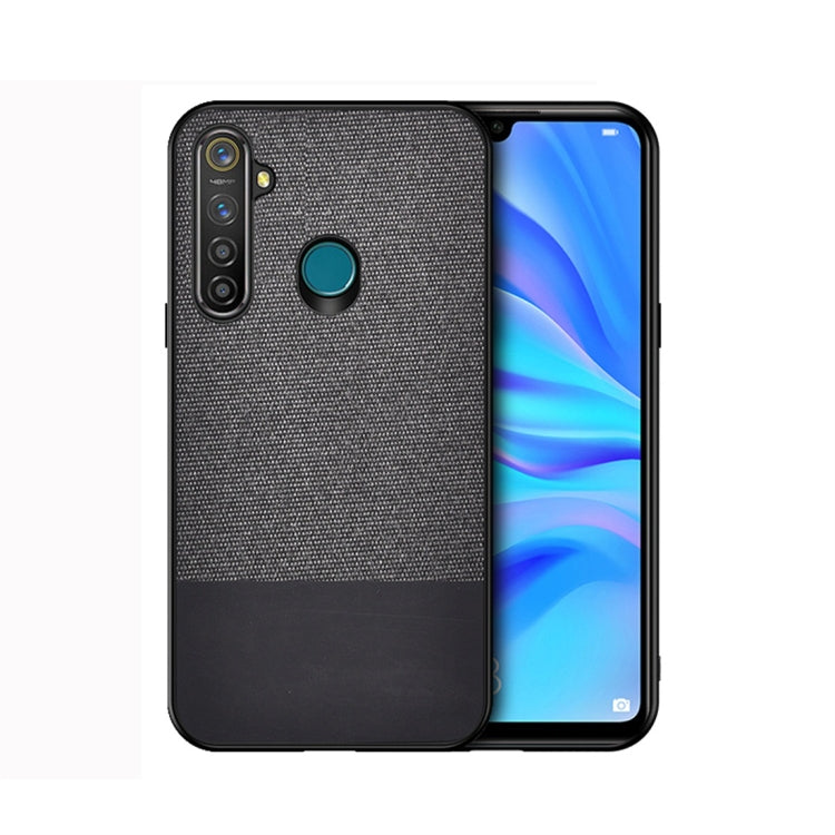 For OPPO Realme 5 Pro Shockproof Splicing PU + Cloth Protective Case