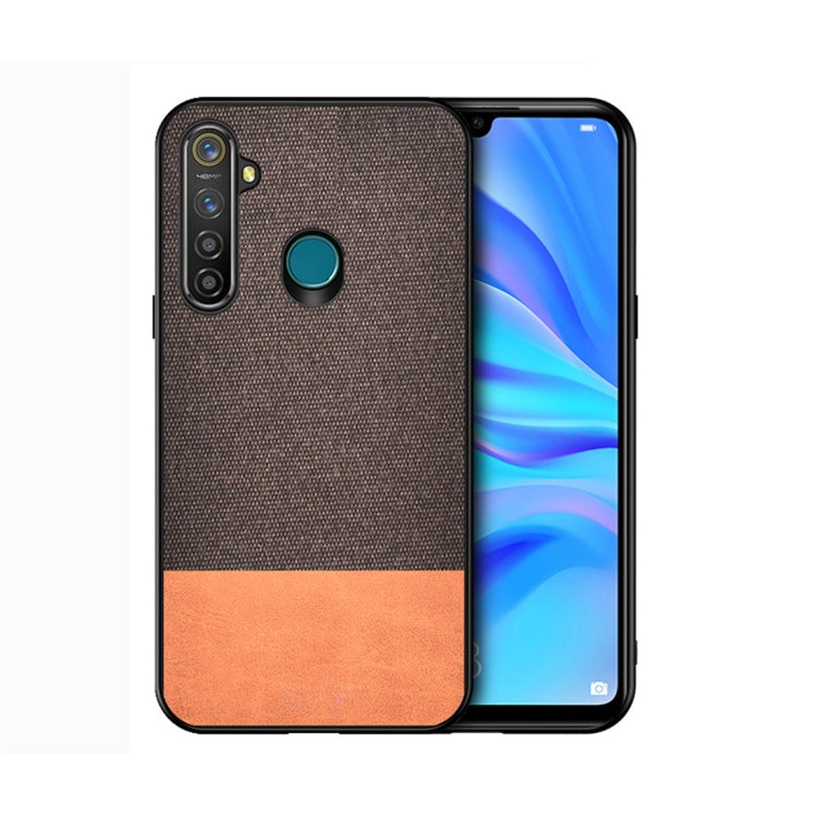 For OPPO Realme 5 Pro Shockproof Splicing PU + Cloth Protective Case