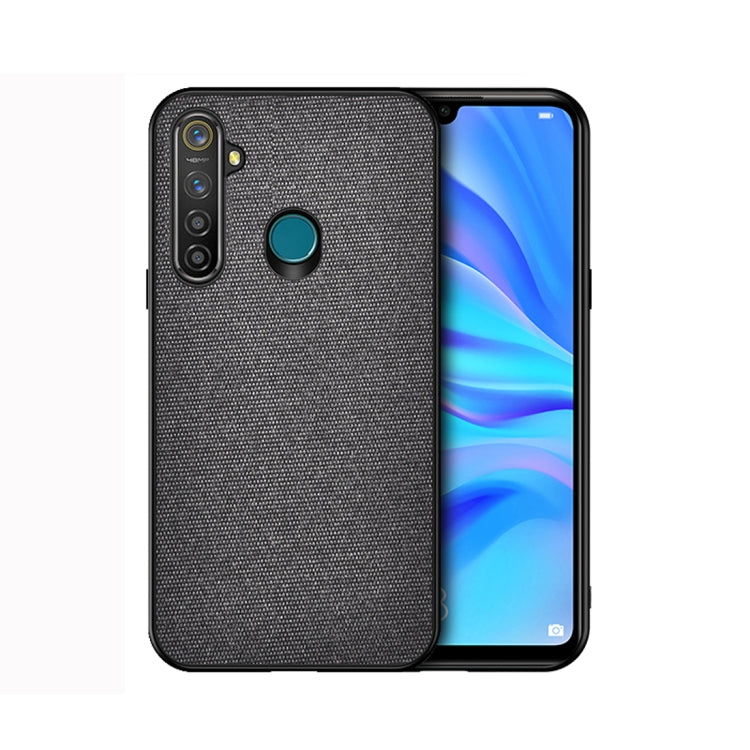 For OPPO Realme 5 Pro Shockproof Cloth Texture PC+ TPU Protective Case