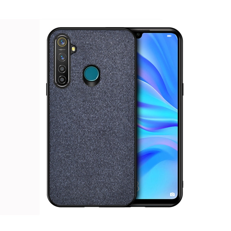 For OPPO Realme 5 Pro Shockproof Cloth Texture PC+ TPU Protective Case