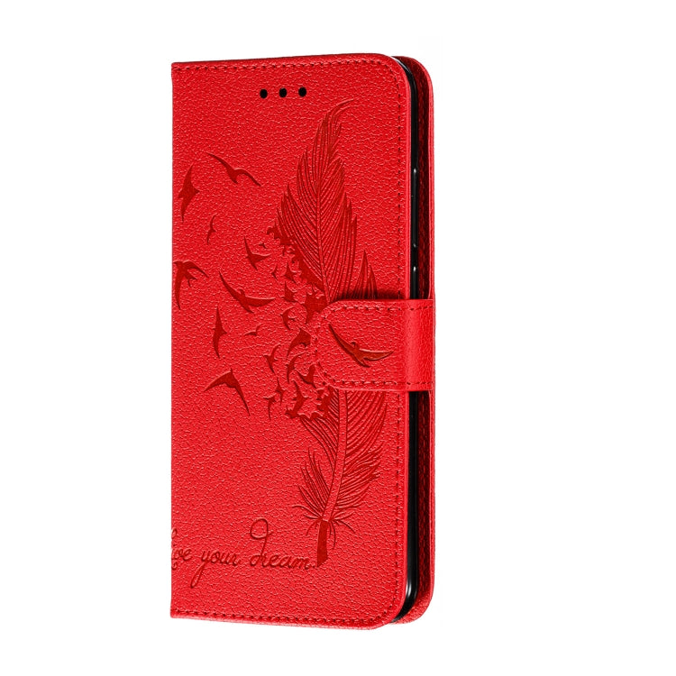 For Xiaomi Redmi Note 8 Feather Pattern Litchi Texture Horizontal Flip Leather Case with Holder & Wallet & Card Slots