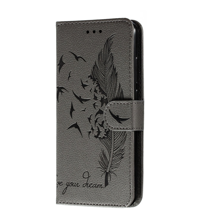 For Xiaomi Redmi Note 8 Feather Pattern Litchi Texture Horizontal Flip Leather Case with Holder & Wallet & Card Slots