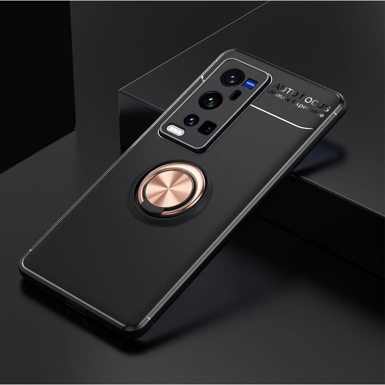 For vivo X60 Pro Plus Metal Ring Holder 360 Degree Rotating TPU Case