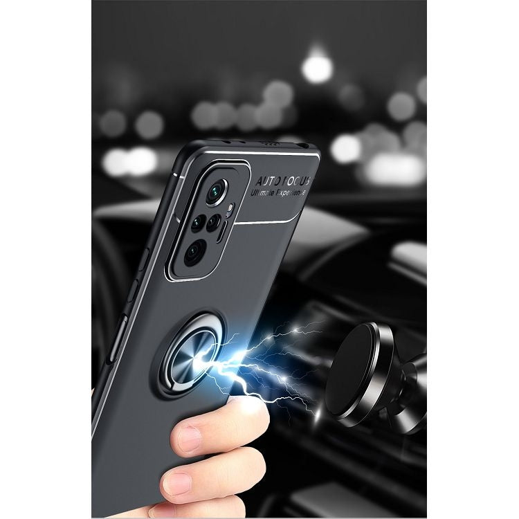 For Xiaomi Redmi Note 10 Pro Metal Ring Holder 360 Degree Rotating TPU Case