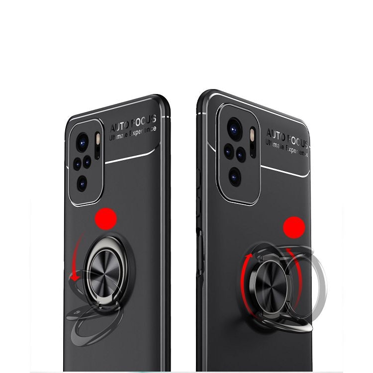 For Xiaomi Redmi Note 10 Metal Ring Holder 360 Degree Rotating TPU Case