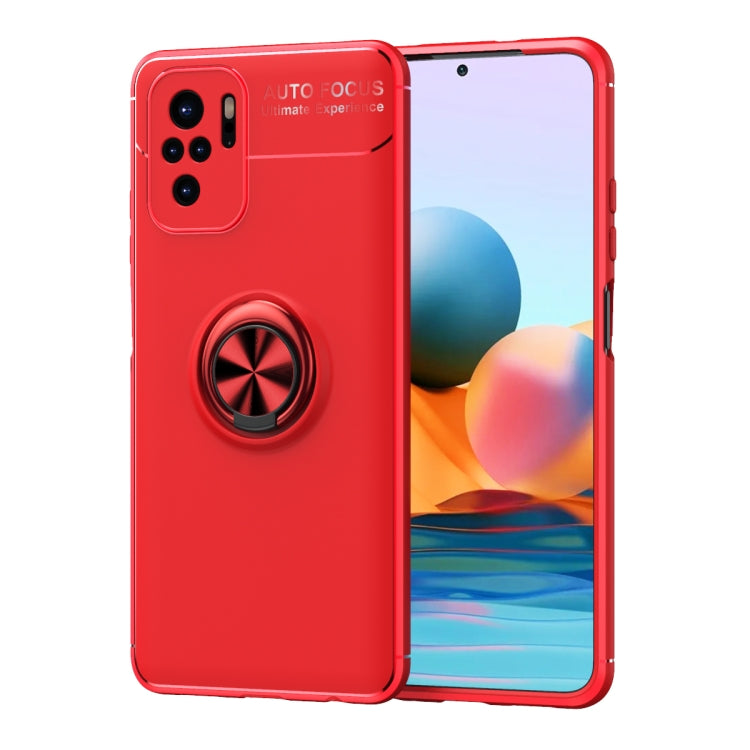 For Xiaomi Redmi Note 10 Metal Ring Holder 360 Degree Rotating TPU Case