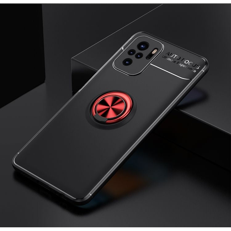 For Xiaomi Redmi Note 10 Metal Ring Holder 360 Degree Rotating TPU Case