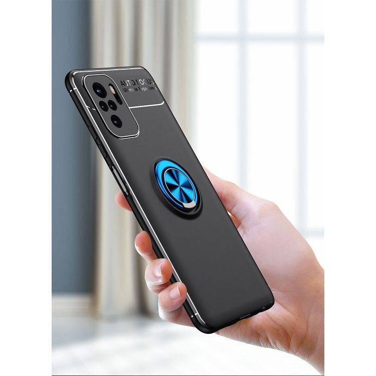 For Xiaomi Redmi Note 10 Metal Ring Holder 360 Degree Rotating TPU Case
