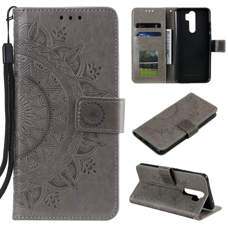 For Xiaomi Redmi 9 Totem Flower Embossed Horizontal Flip TPU + PU Leather Case with Holder & Card Slots & Wallet