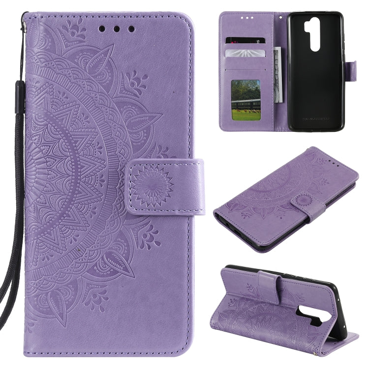 For Xiaomi Redmi 9 Totem Flower Embossed Horizontal Flip TPU + PU Leather Case with Holder & Card Slots & Wallet