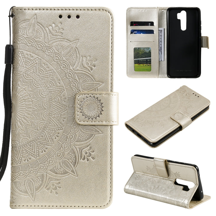For Xiaomi Redmi 9 Totem Flower Embossed Horizontal Flip TPU + PU Leather Case with Holder & Card Slots & Wallet
