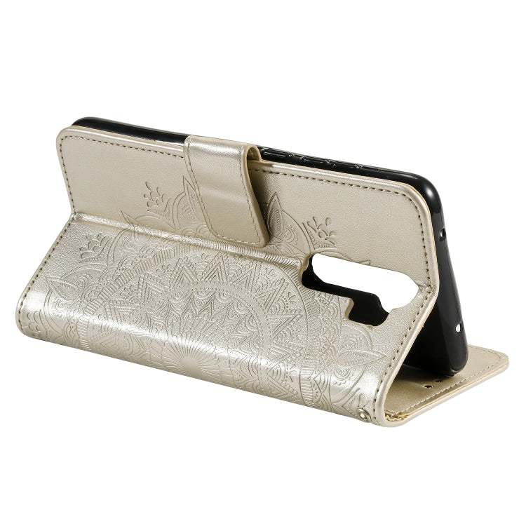 For Xiaomi Redmi 9 Totem Flower Embossed Horizontal Flip TPU + PU Leather Case with Holder & Card Slots & Wallet