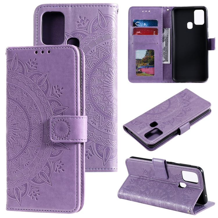 For Xiaomi Redmi 9C Totem Flower Embossed Horizontal Flip TPU + PU Leather Case with Holder & Card Slots & Wallet