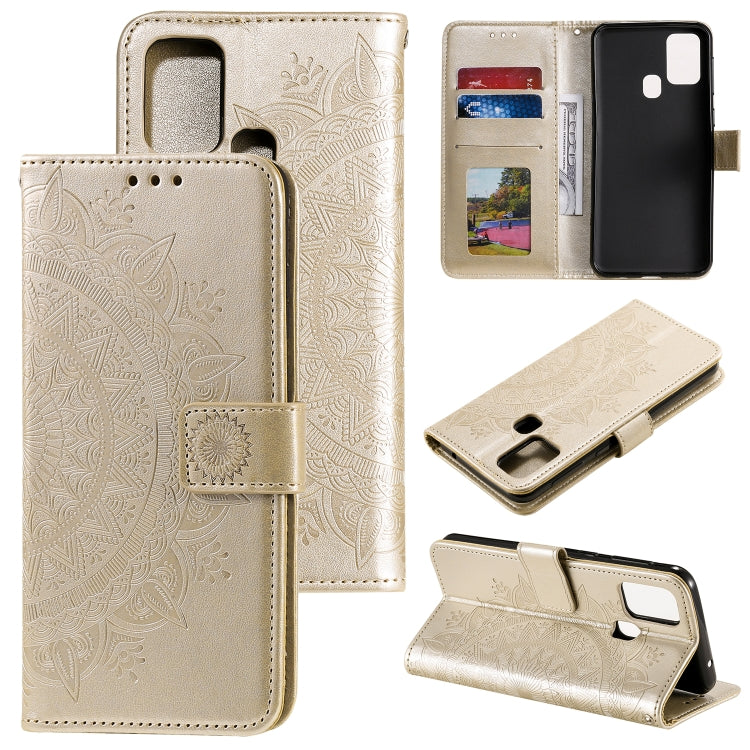 For Xiaomi Redmi 9C Totem Flower Embossed Horizontal Flip TPU + PU Leather Case with Holder & Card Slots & Wallet