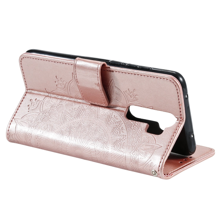 For Xiaomi Redmi Note 8 Pro Totem Flower Embossed Horizontal Flip TPU + PU Leather Case with Holder & Card Slots & Wallet