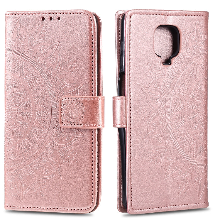 For Xiaomi Redmi Note 9 Pro Totem Flower Embossed Horizontal Flip TPU + PU Leather Case with Holder & Card Slots & Wallet