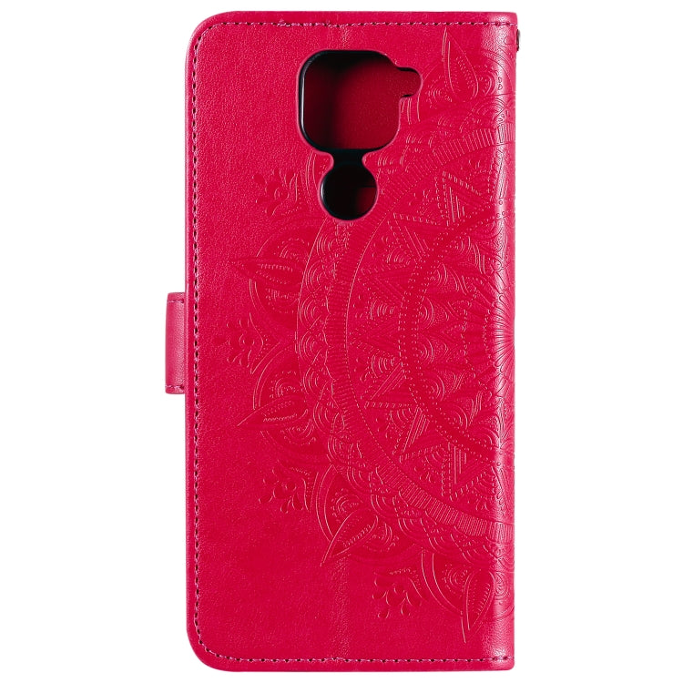 For Xiaomi Redmi Note 9 Totem Flower Embossed Horizontal Flip TPU + PU Leather Case with Holder & Card Slots & Wallet