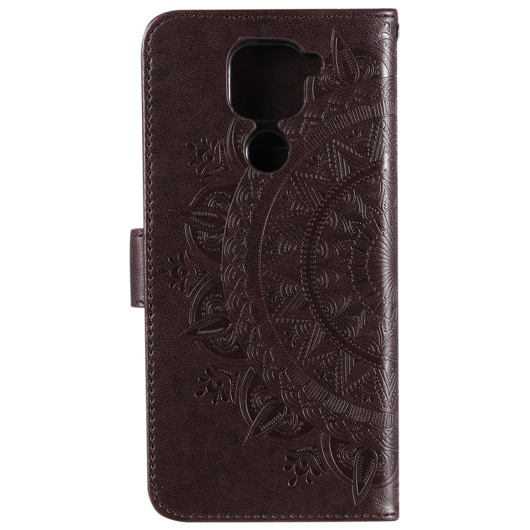 For Xiaomi Redmi Note 9 Totem Flower Embossed Horizontal Flip TPU + PU Leather Case with Holder & Card Slots & Wallet