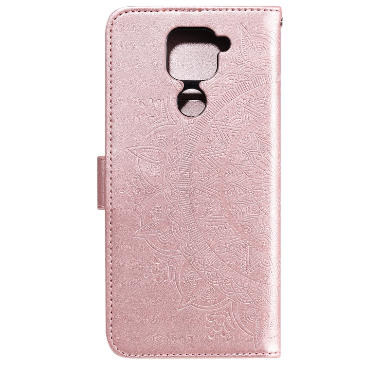 For Xiaomi Redmi Note 9 Totem Flower Embossed Horizontal Flip TPU + PU Leather Case with Holder & Card Slots & Wallet