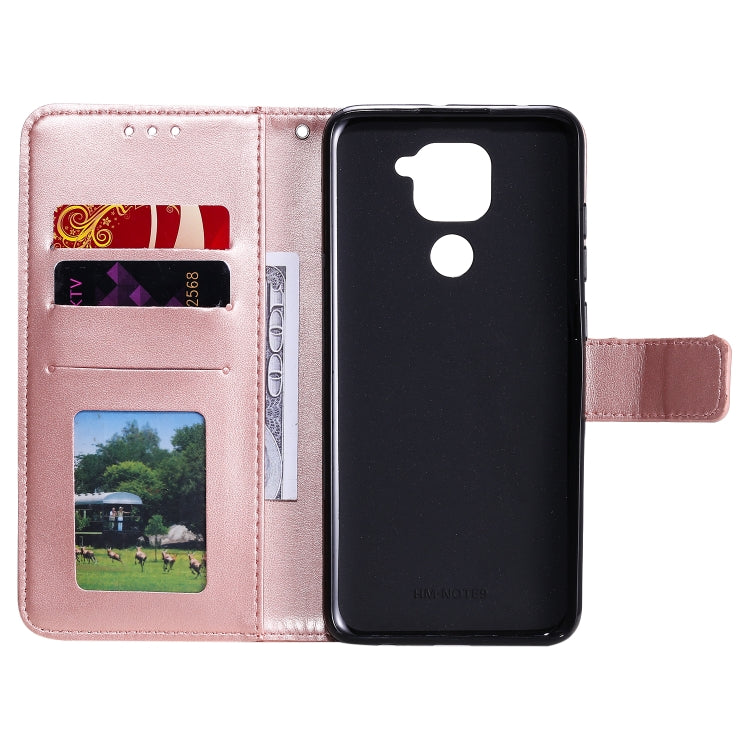 For Xiaomi Redmi Note 9 Totem Flower Embossed Horizontal Flip TPU + PU Leather Case with Holder & Card Slots & Wallet