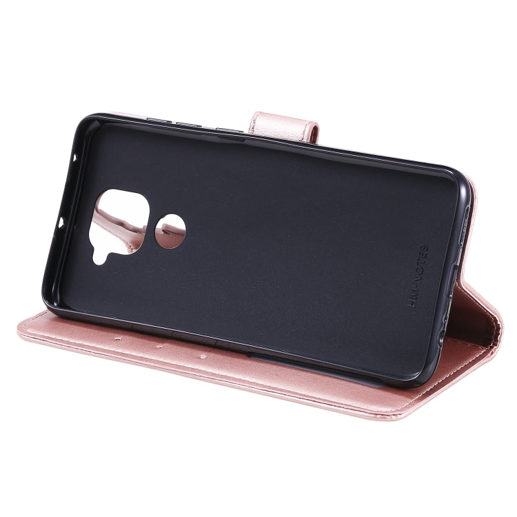 For Xiaomi Redmi Note 9 Totem Flower Embossed Horizontal Flip TPU + PU Leather Case with Holder & Card Slots & Wallet