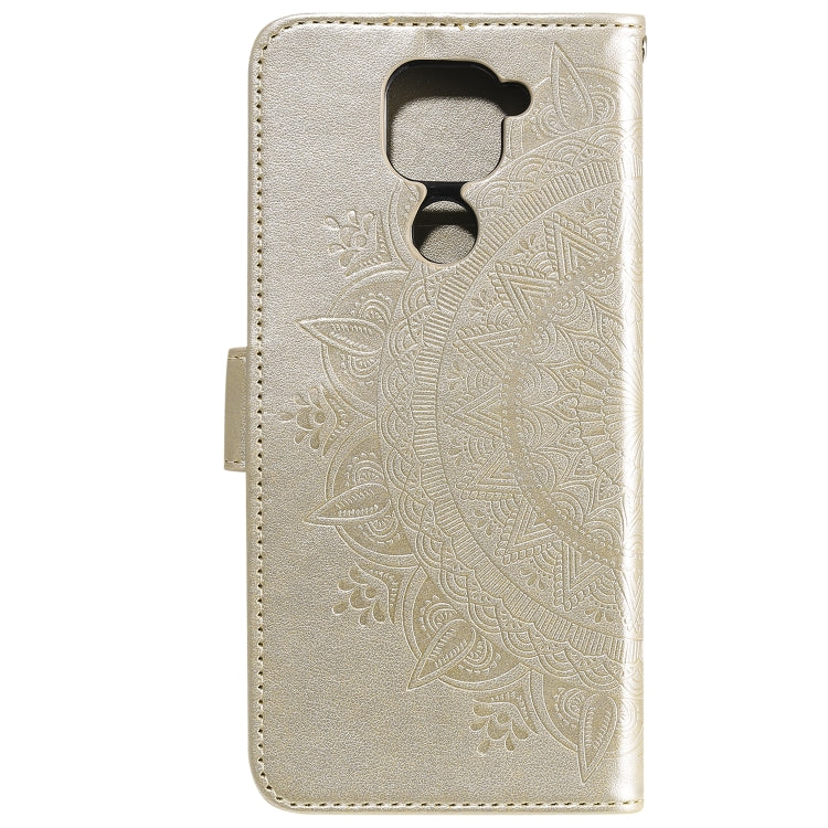 For Xiaomi Redmi Note 9 Totem Flower Embossed Horizontal Flip TPU + PU Leather Case with Holder & Card Slots & Wallet