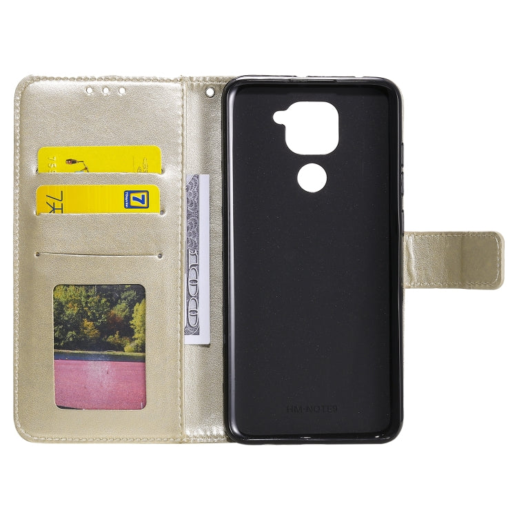 For Xiaomi Redmi Note 9 Totem Flower Embossed Horizontal Flip TPU + PU Leather Case with Holder & Card Slots & Wallet