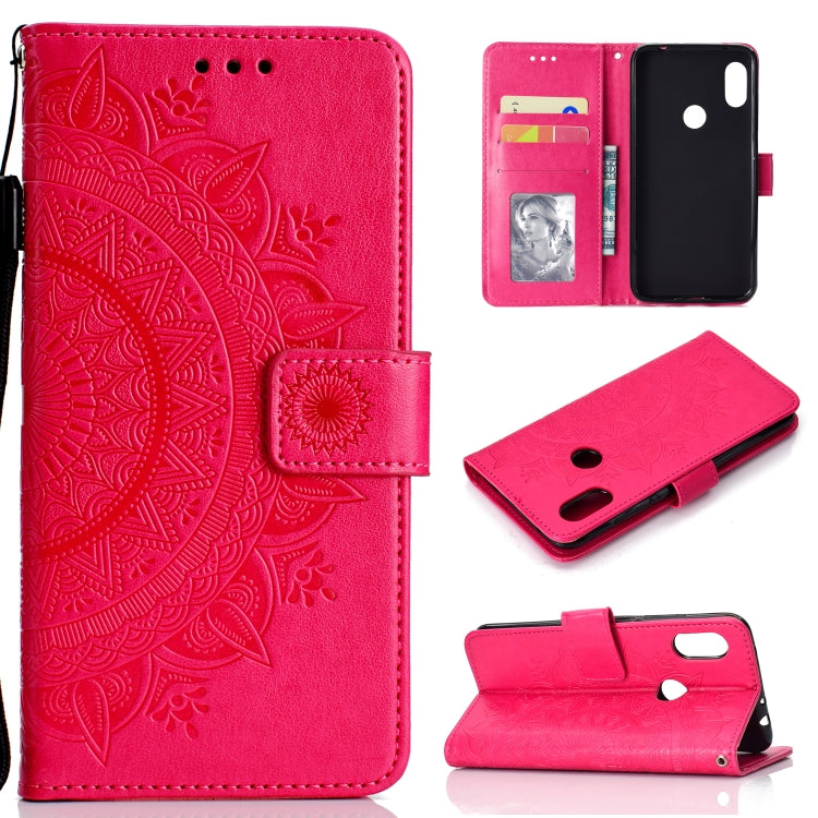 For Xiaomi Redmi Note 7 Totem Flower Embossed Horizontal Flip TPU + PU Leather Case with Holder & Card Slots & Wallet
