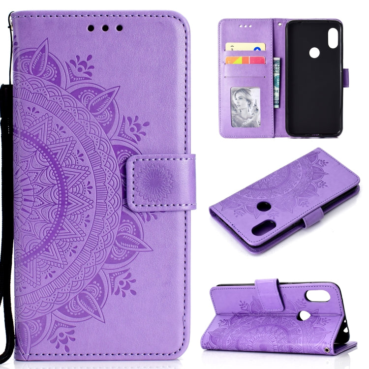 For Xiaomi Redmi Note 7 Totem Flower Embossed Horizontal Flip TPU + PU Leather Case with Holder & Card Slots & Wallet
