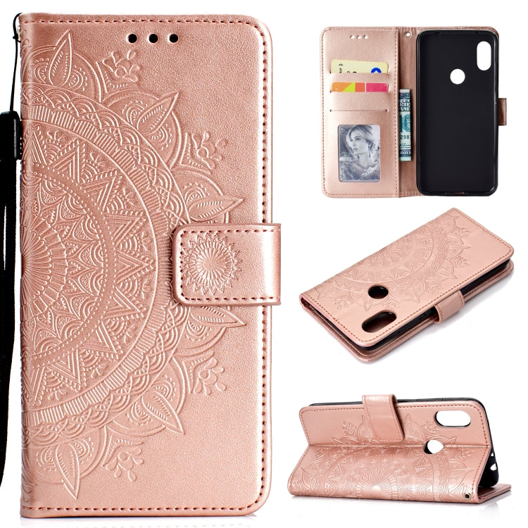 For Xiaomi Redmi Note 7 Totem Flower Embossed Horizontal Flip TPU + PU Leather Case with Holder & Card Slots & Wallet