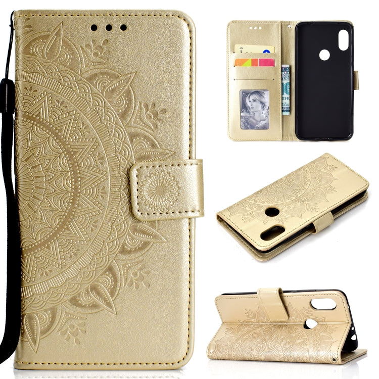 For Xiaomi Redmi Note 7 Totem Flower Embossed Horizontal Flip TPU + PU Leather Case with Holder & Card Slots & Wallet