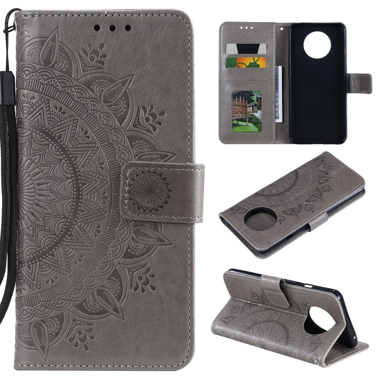 For Xiaomi Redmi Note 9T Totem Flower Embossed Horizontal Flip TPU + PU Leather Case with Holder & Card Slots & Wallet