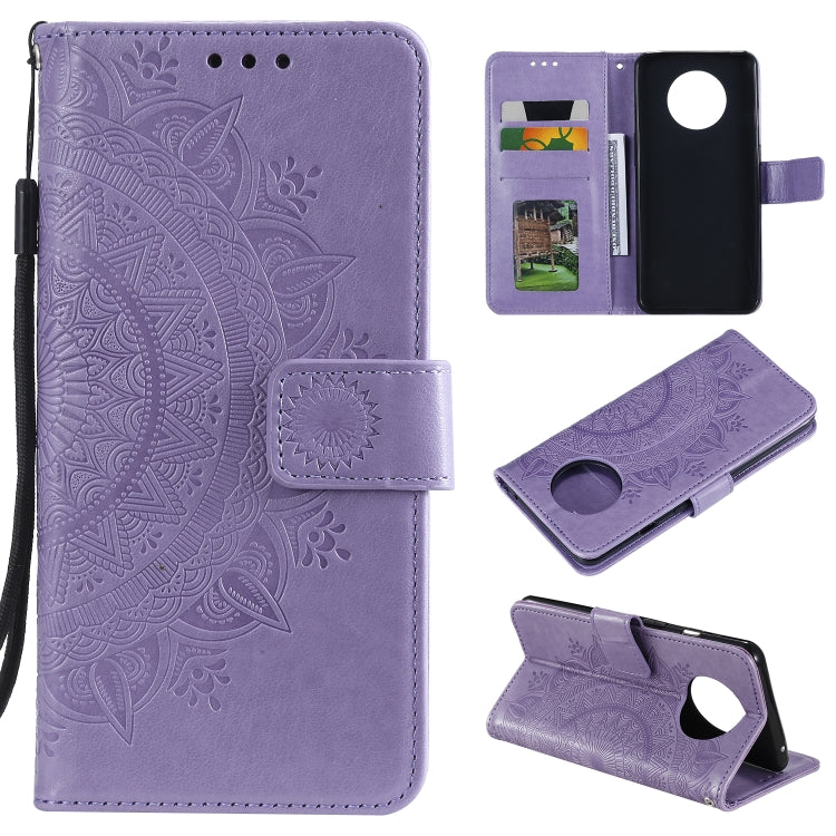 For Xiaomi Redmi Note 9T Totem Flower Embossed Horizontal Flip TPU + PU Leather Case with Holder & Card Slots & Wallet