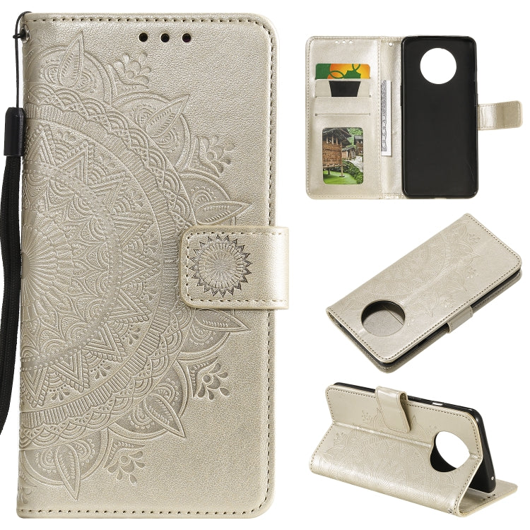 For Xiaomi Redmi Note 9T Totem Flower Embossed Horizontal Flip TPU + PU Leather Case with Holder & Card Slots & Wallet