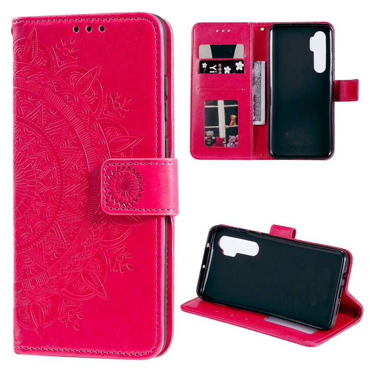 For Xiaomi Mi Note 10 Lite Totem Flower Embossed Horizontal Flip TPU + PU Leather Case with Holder & Card Slots & Wallet