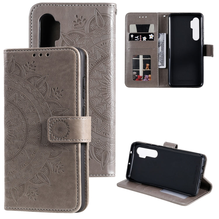 For Xiaomi Mi Note 10 Lite Totem Flower Embossed Horizontal Flip TPU + PU Leather Case with Holder & Card Slots & Wallet