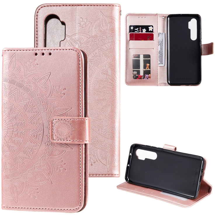 For Xiaomi Mi Note 10 Lite Totem Flower Embossed Horizontal Flip TPU + PU Leather Case with Holder & Card Slots & Wallet
