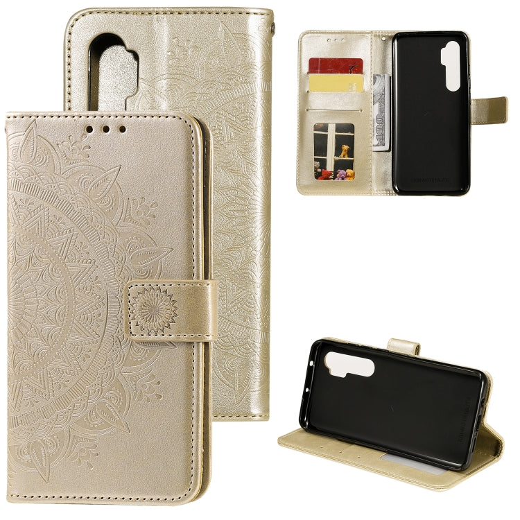 For Xiaomi Mi Note 10 Lite Totem Flower Embossed Horizontal Flip TPU + PU Leather Case with Holder & Card Slots & Wallet