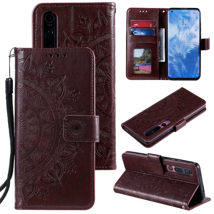 For Xiaomi Mi 10 5G Totem Flower Embossed Horizontal Flip TPU + PU Leather Case with Holder & Card Slots & Wallet